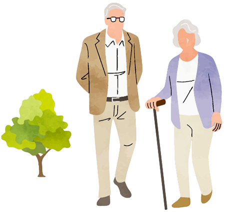 Old Couple walking