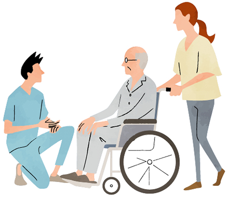 Senior man on wheelchair