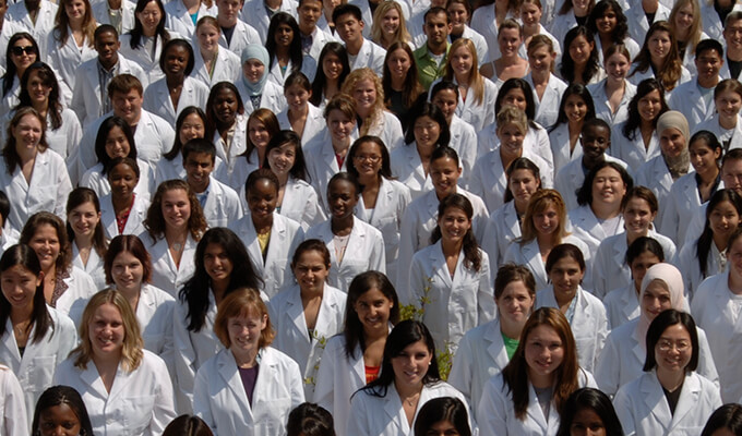 Student Pharmacists in whitecoats.